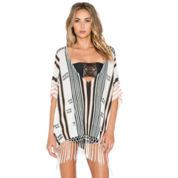 CYNTHIA VINCENT 12th STREET // fringe knit poncho - Picture 7 of 15